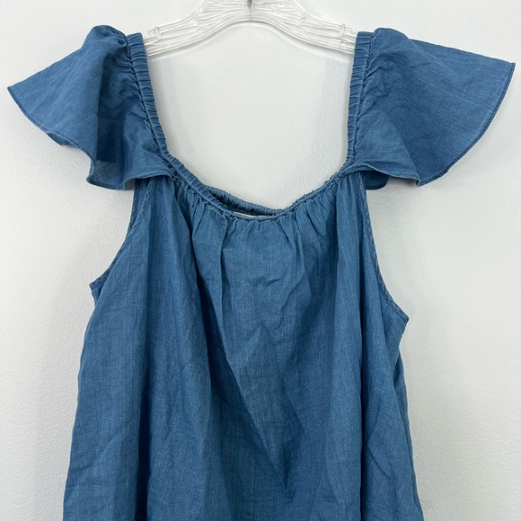 Madewell chambray Bellamy off shoulder flowy top - Picture 4 of 8